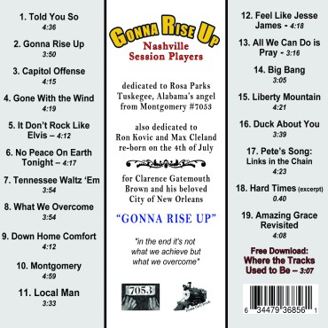 Gonna Rise Up
CD Back Cover